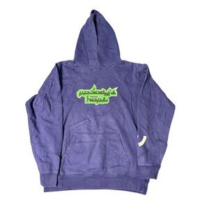 Stussy Nobodys Home Hoodie Mens Large Purple Graphic Pullover Made in USA L